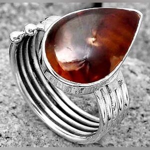 NEW Red Palm Root Agate Ring